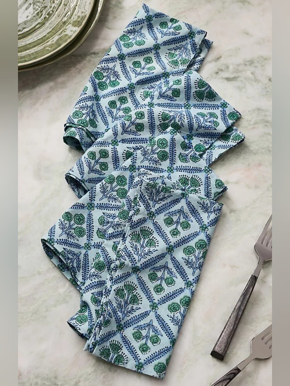 Anthropologie, Kiara Lattice Cotton Napkins, Set of 4